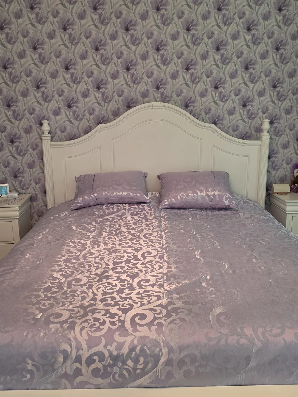 Lavender Decorative Damask Comforter Set - Unbranded